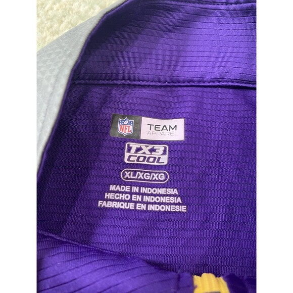 NFL Team Apparel Size XL Men’s Minnesota Vikings 1/4 Zip Pullover TX3 Cool - Picture 3 of 8
